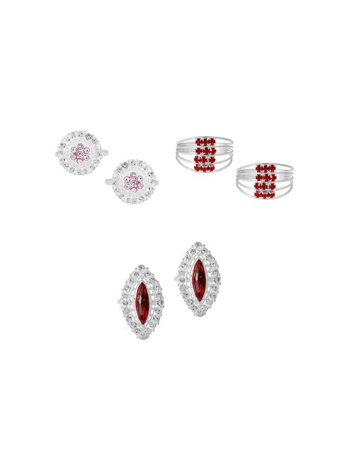 silver plated toe ring set - 18573822 - Standard Image - 0