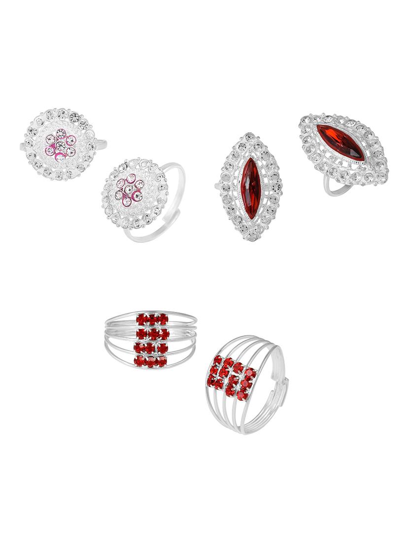 silver plated toe ring set - 18573822 - Standard Image - 2