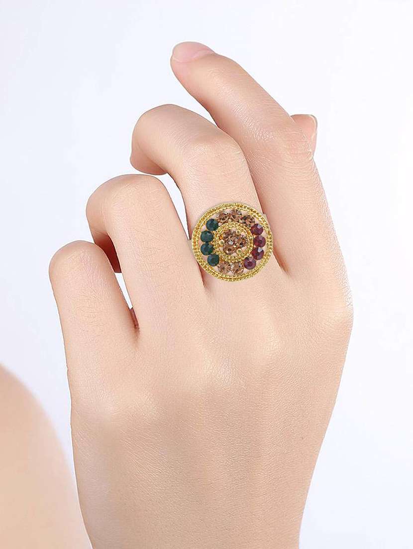 gold plated finger ring - 18573981 -  Standard Image - 2
