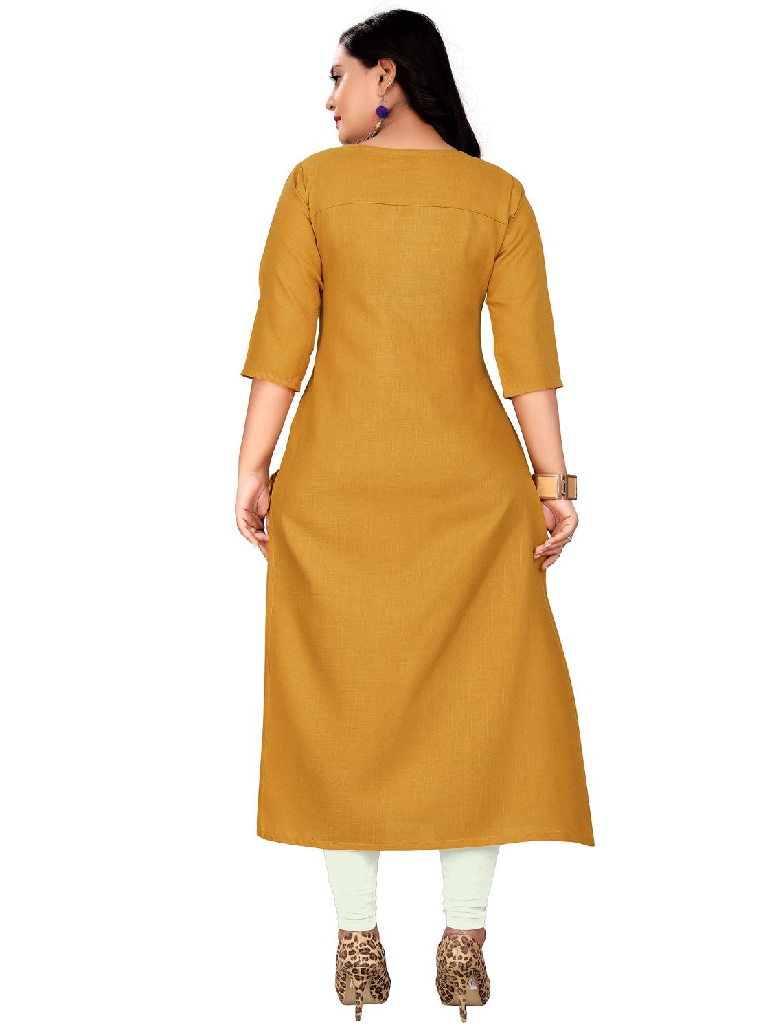 yoke embroidered a-line kurta - 18574410 - Standard Image - 2