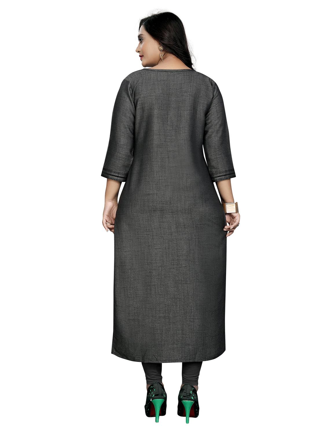 yoke embroidered straight kurta - 18574421 - Standard Image - 2