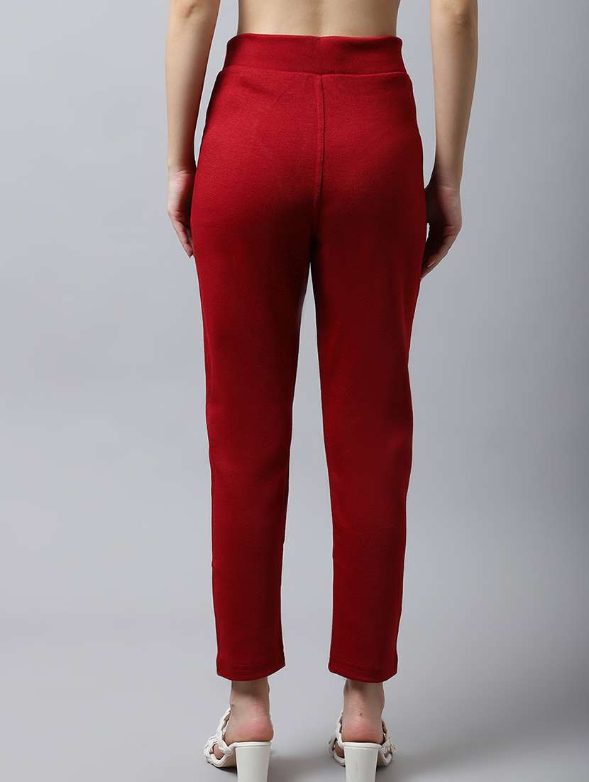 women solid ankle length pants - 18574907 - Standard Image - 2