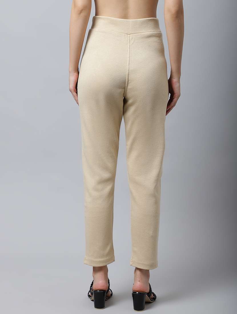 women solid ankle length pants - 18574909 - Standard Image - 2