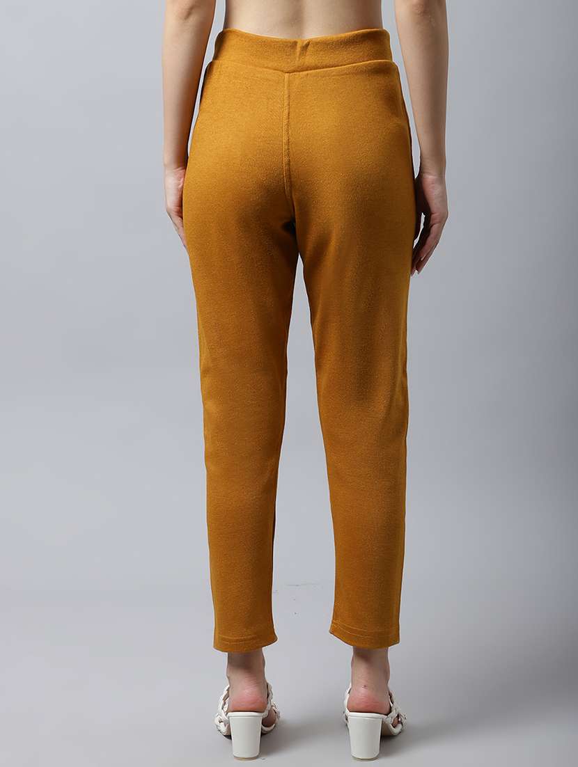 women solid ankle length pants - 18574911 - Standard Image - 2