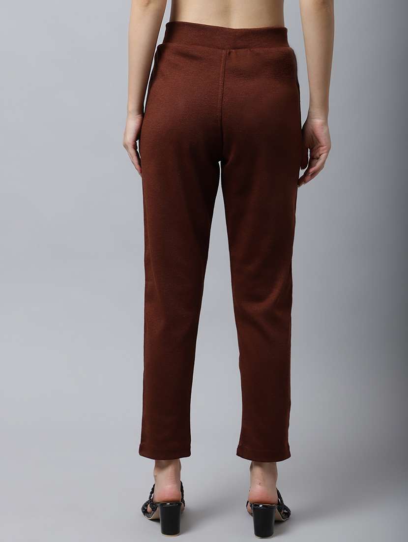 women solid ankle length pants - 18574913 - Standard Image - 2