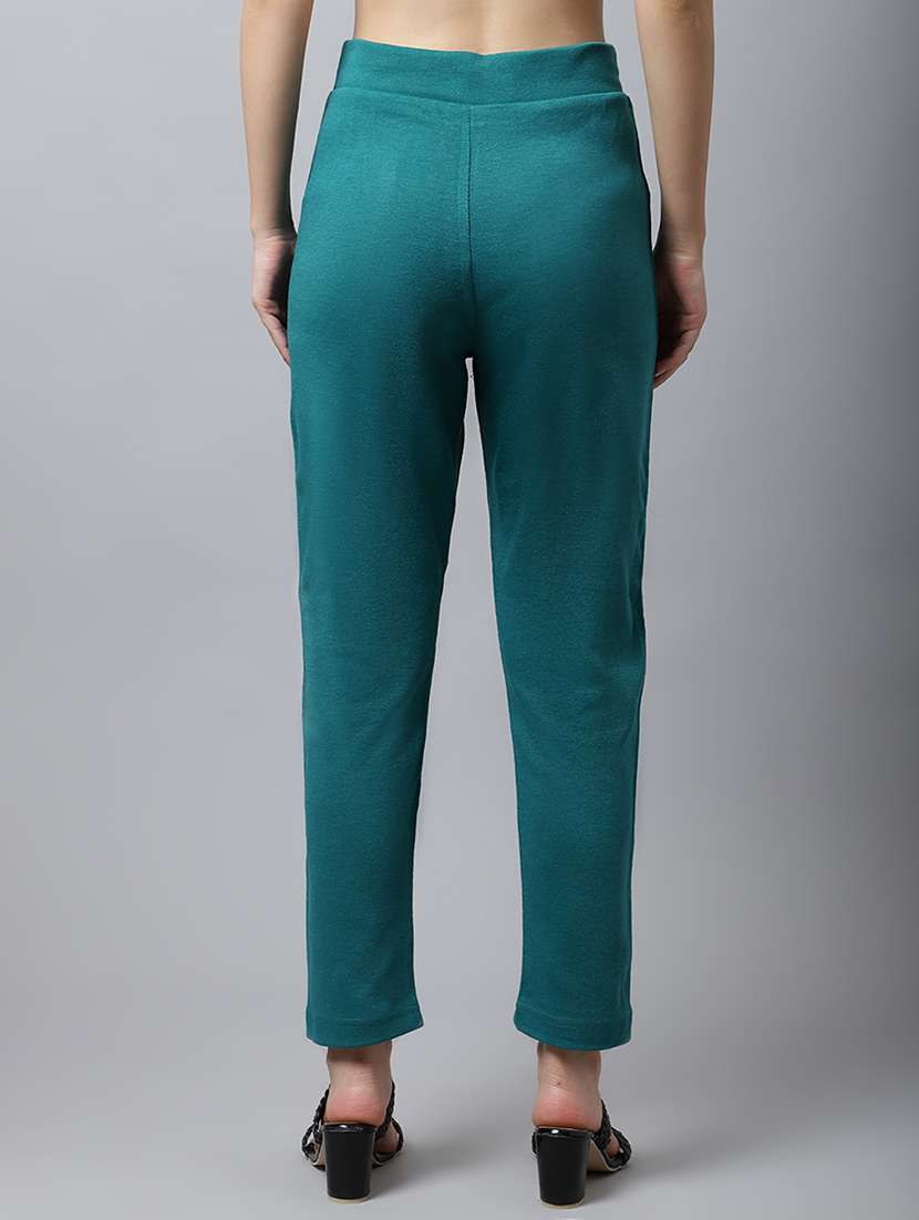 women solid ankle length pants - 18574915 - Standard Image - 2