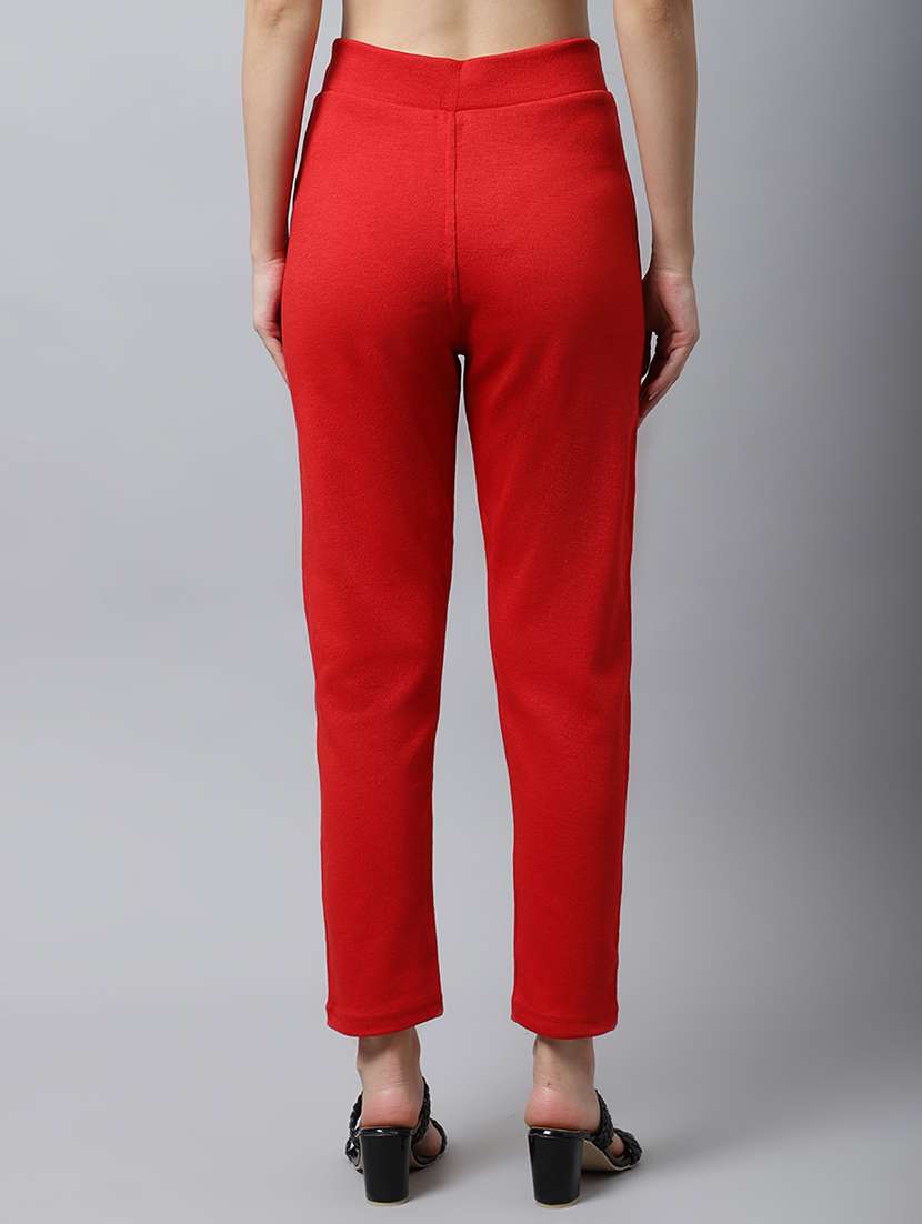 women solid ankle length pants - 18574916 - Standard Image - 2