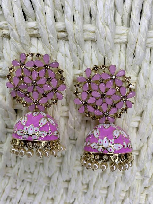 oxidised handcrafted work jhumka earring - 18575391 - Standard Image - 0