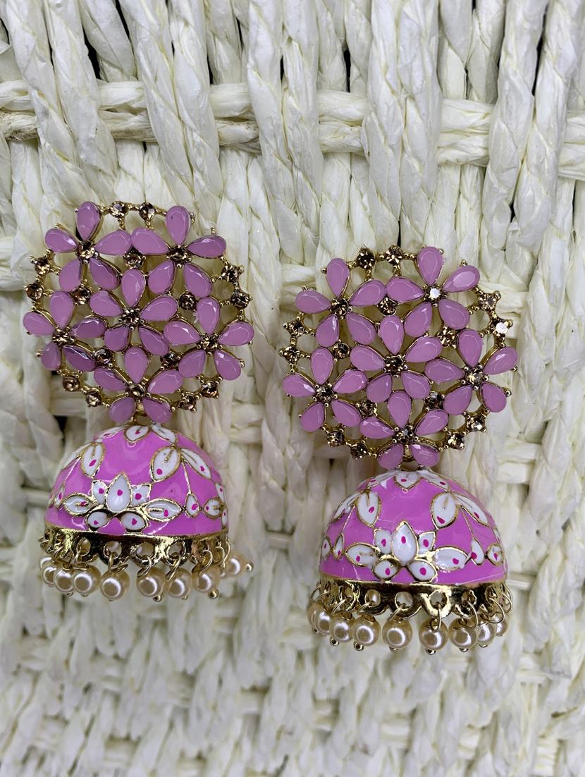 oxidised handcrafted work jhumka earring - 18575391 - Zoom Image - 0