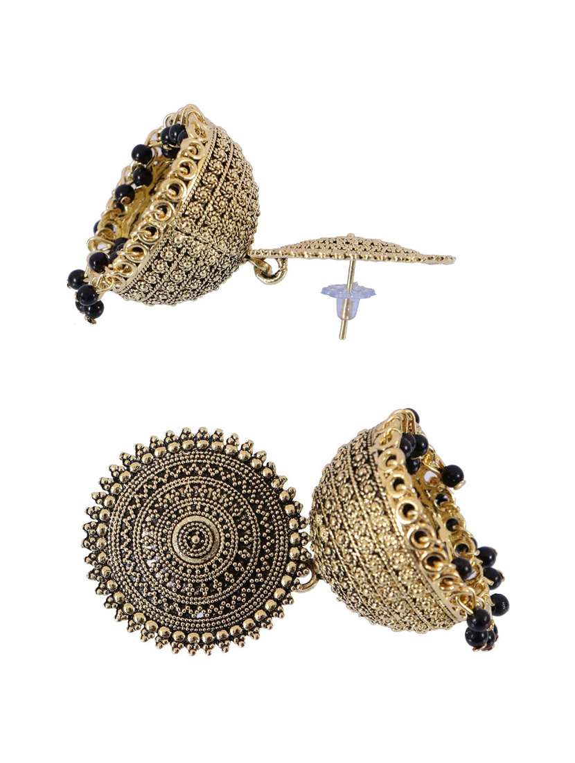  oxidised handcrafted work jhumka earring 