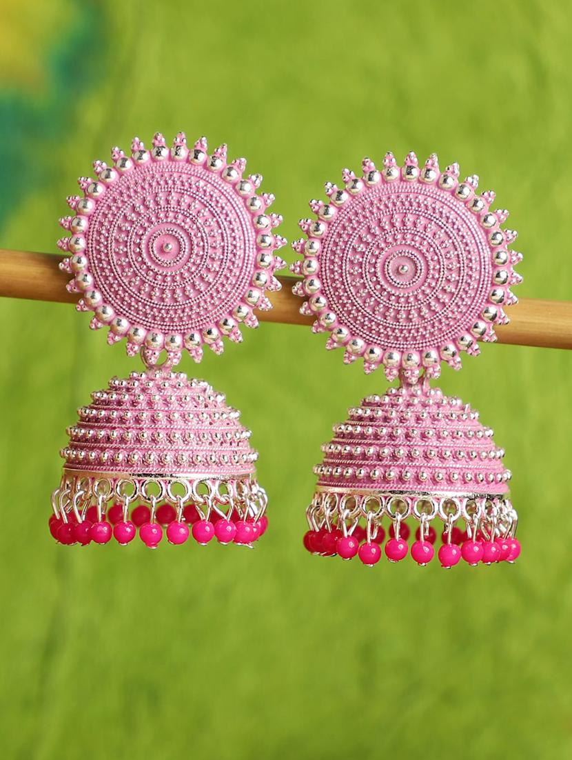 oxidised handcrafted work jhumka earring - 18575396 - Zoom Image - 0