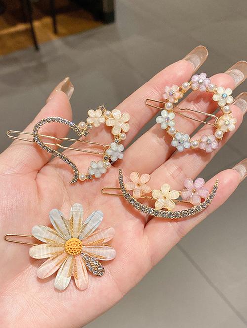 multi colored cotton blend hair pin/clips - 18575434 - Standard Image - 0