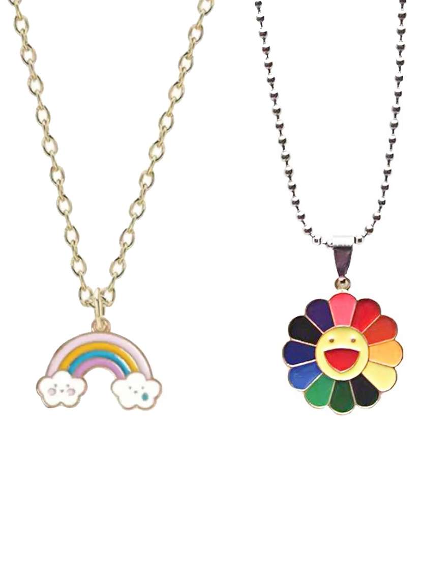  gold plated trending lock inspired multi layered necklace set - 18575499 -  Zoom Image - 0