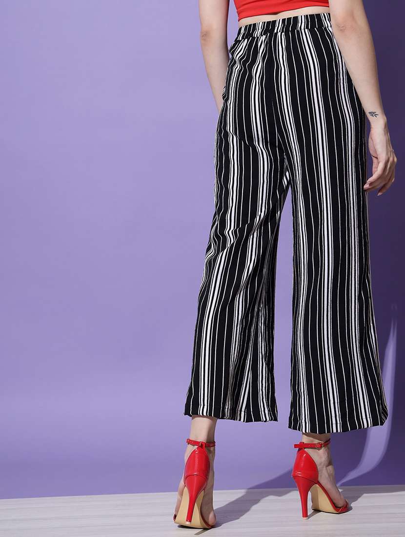 women solid flat front wide leg trouser - 18575641 -  Standard Image - 2