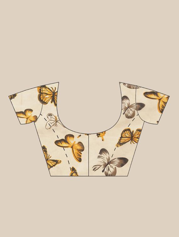 women's bordered mustard colored saree with blouse - 18577430 - Standard Image - 2