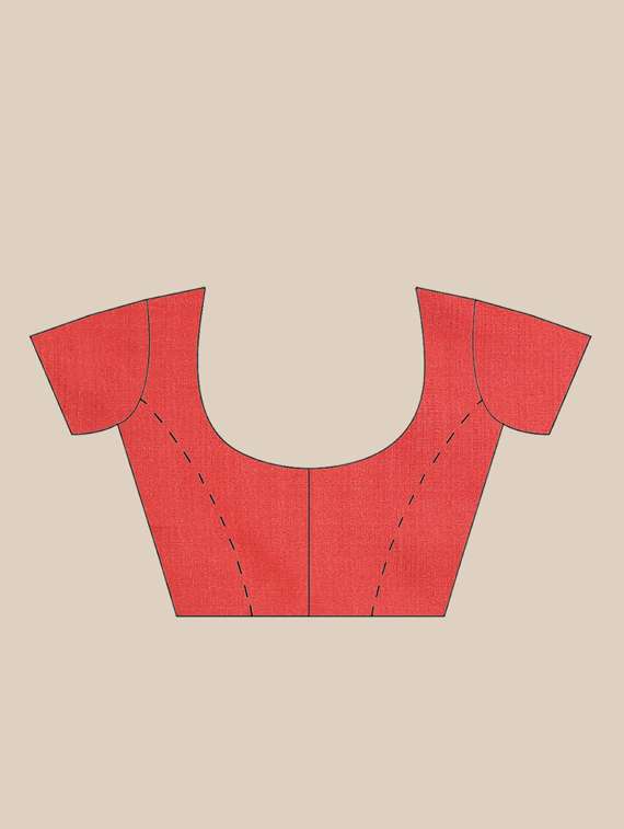 women's paisley orange colored saree with blouse - 18577492 -  Standard Image - 2