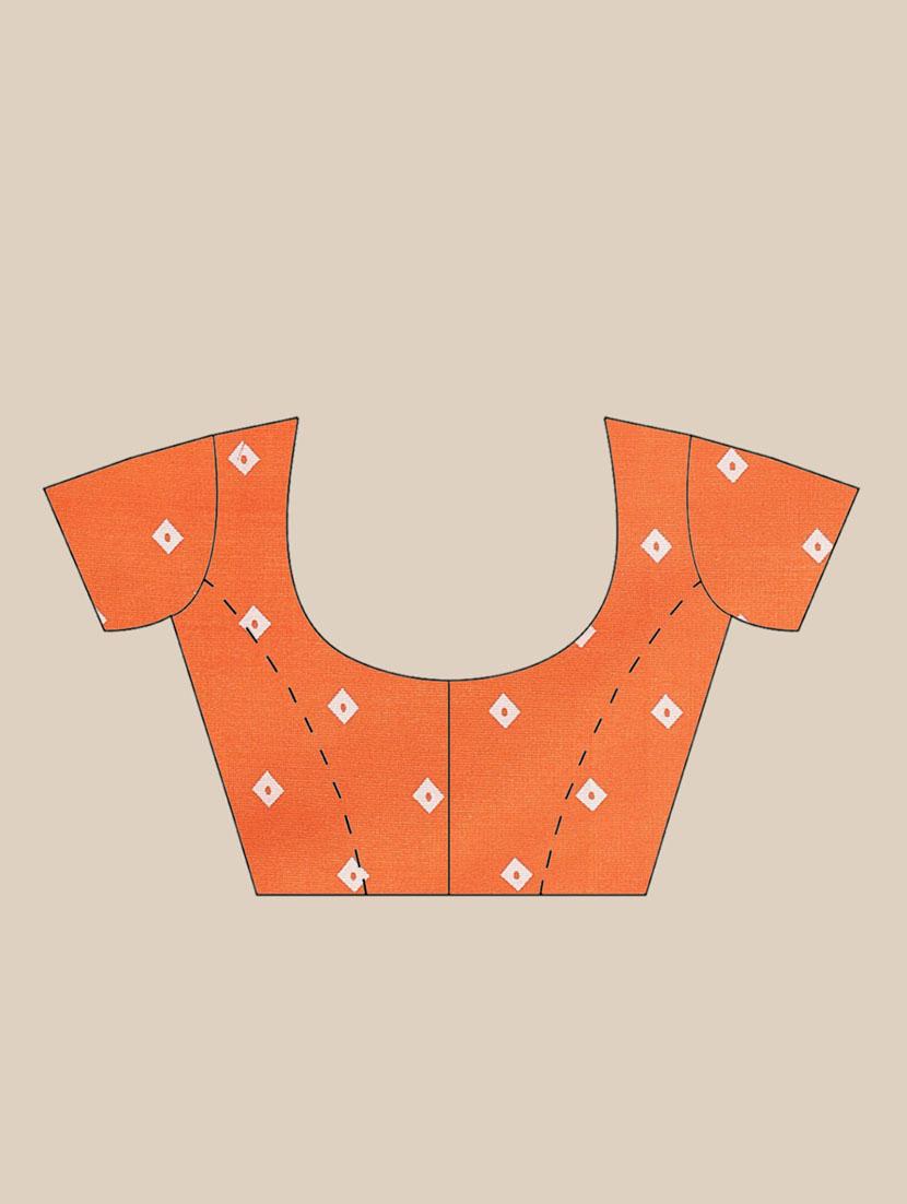printed checkered saree with blouse - 18577687 - Standard Image - 2