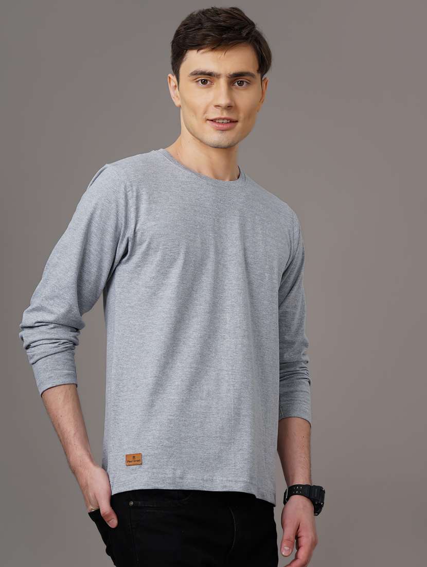 round neck solid t-shirt - 18578674 - Standard Image - 2