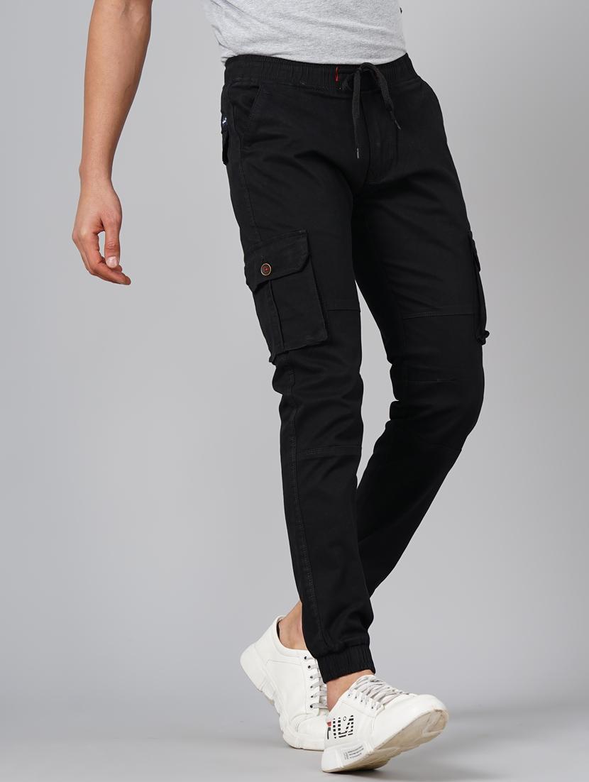 drawstring waist solid casual trouser - 18578685 - Standard Image - 2
