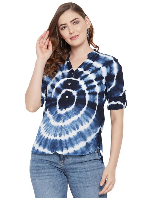 blue rayon regular shirt - 18579223 -  Standard Image - 0