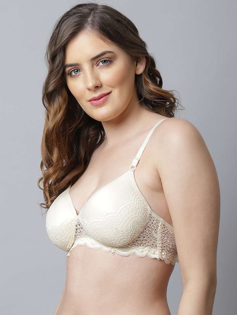 beige lace tshirt bra - 18582461 -  Standard Image - 2