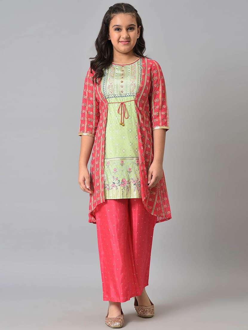 girls printed fusion set