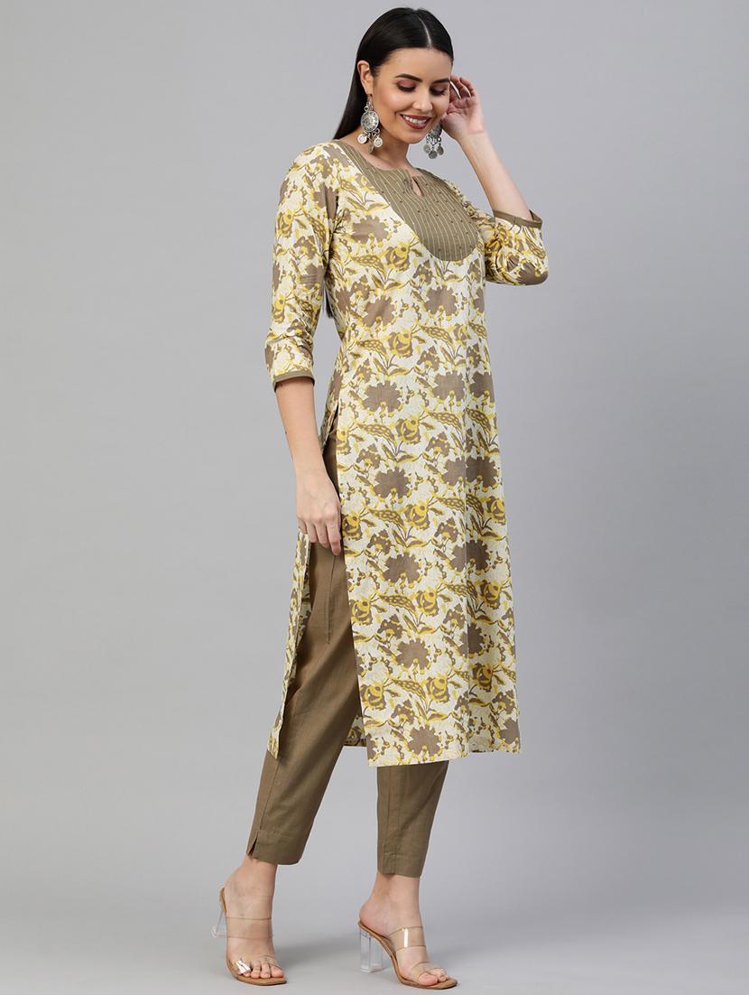floral kurta pant set with dupatta - 18582725 - Standard Image - 2