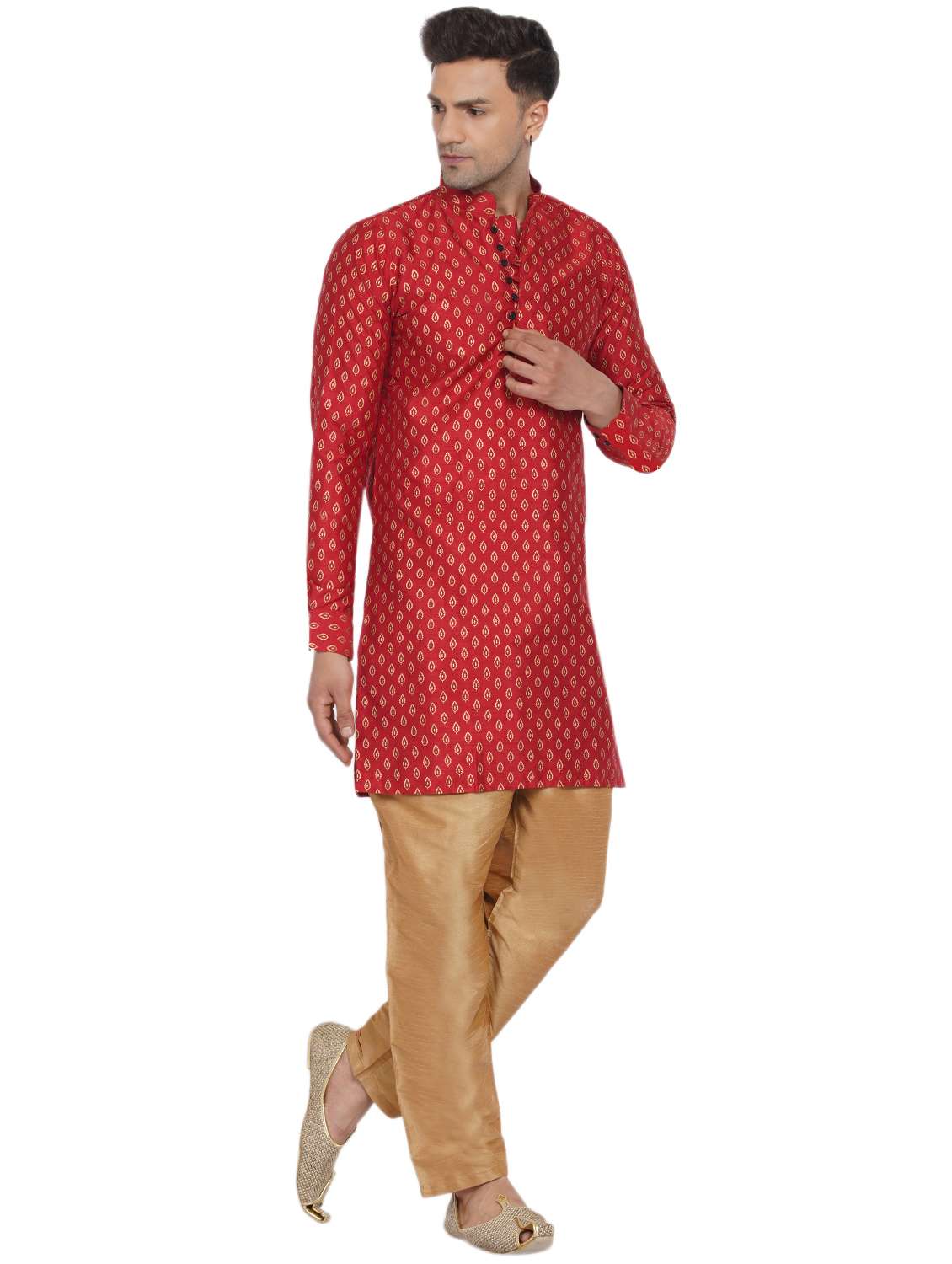 printed silk long kurta - 18582757 -  Standard Image - 2