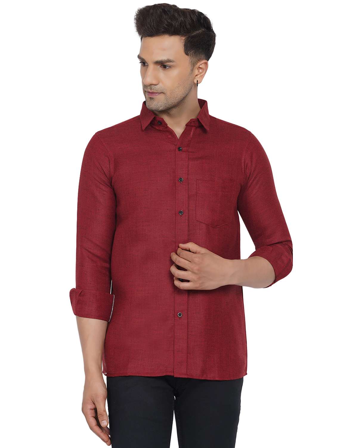 mens melange casual shirt