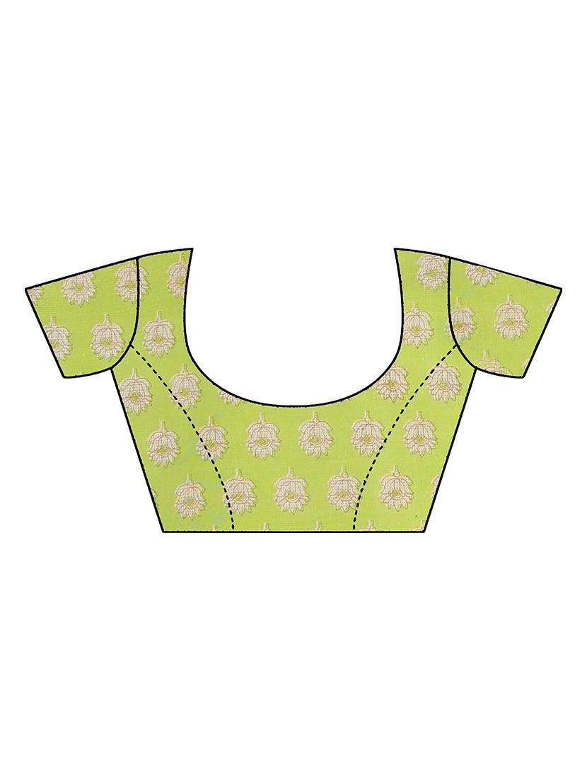 women's ethnic motifs green colored saree with blouse - 18583435 - Standard Image - 2