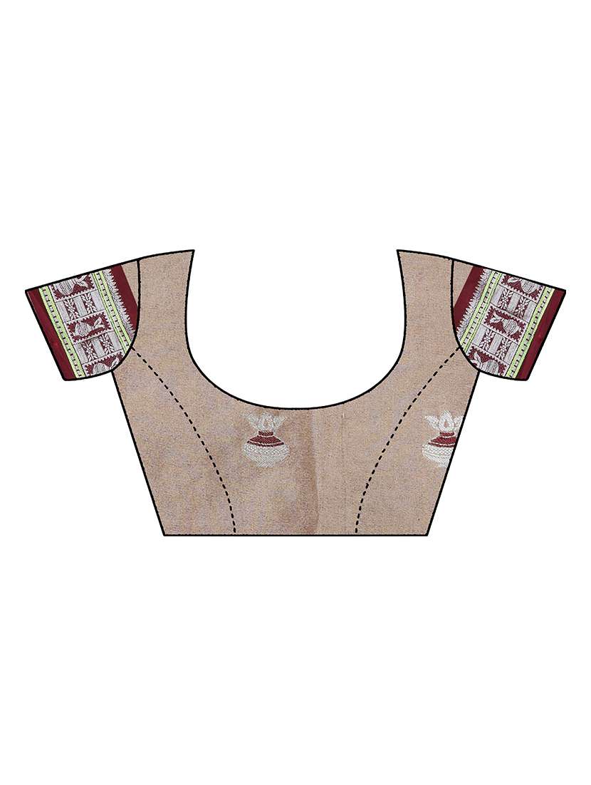 women's self design beige colored saree with blouse - 18583445 -  Standard Image - 2