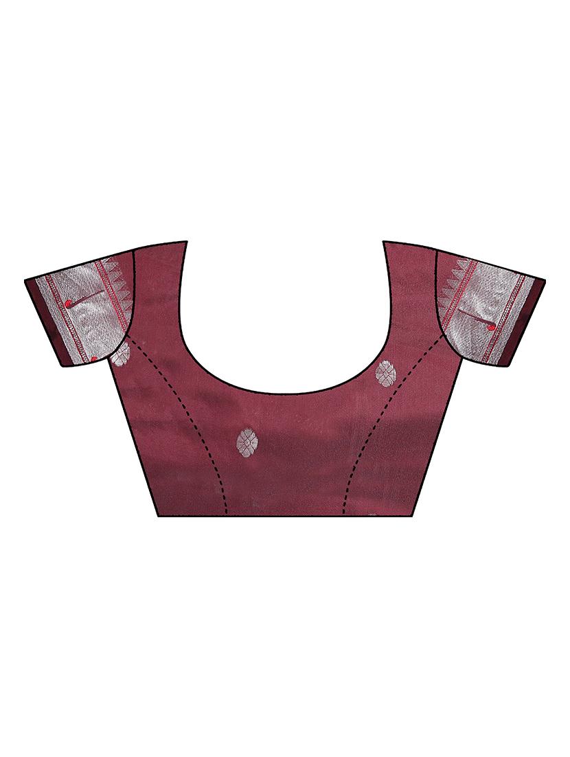 women's self design maroon colored saree with blouse - 18583463 - Standard Image - 2
