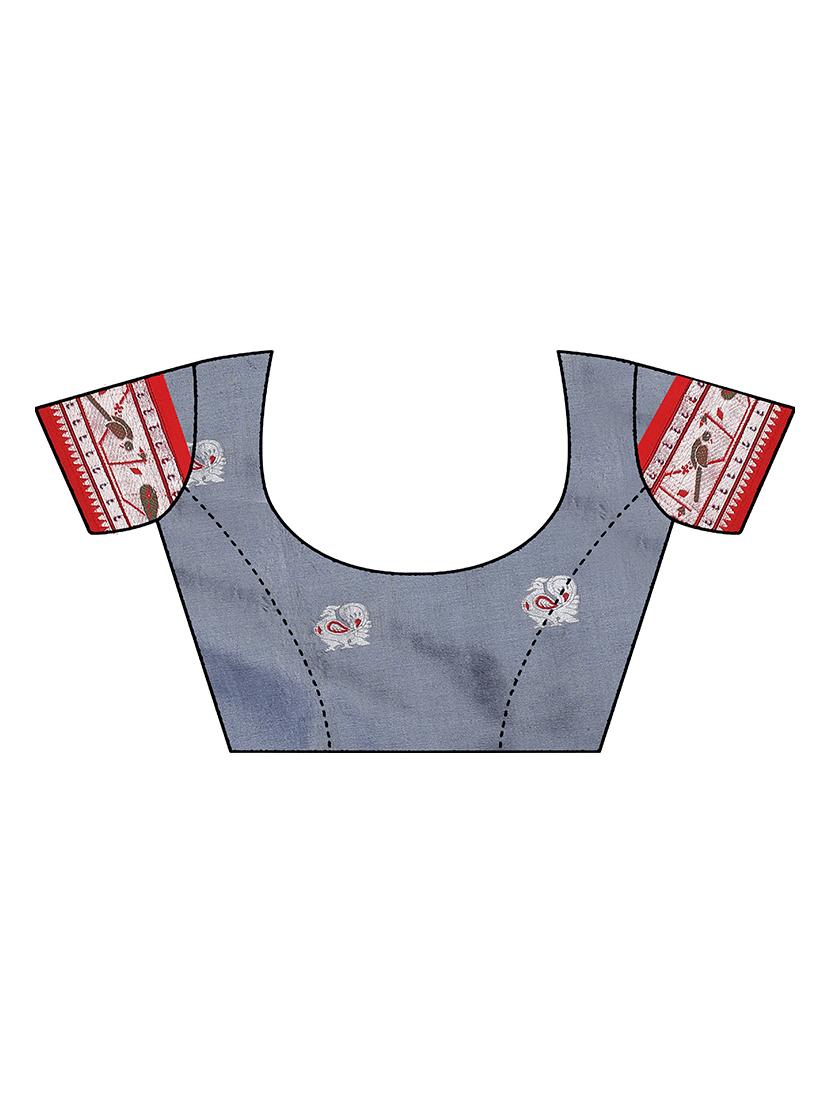 women's self design grey colored saree with blouse - 18583474 - Standard Image - 2