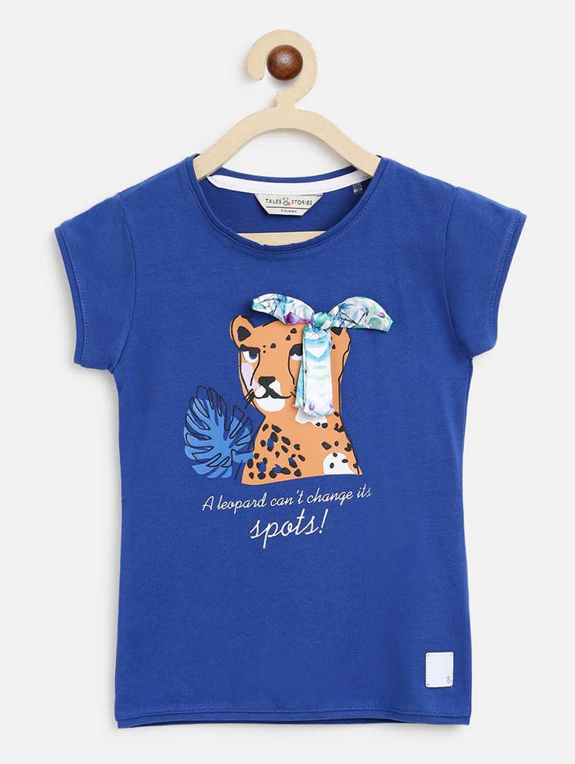 girls round neck graphic tee