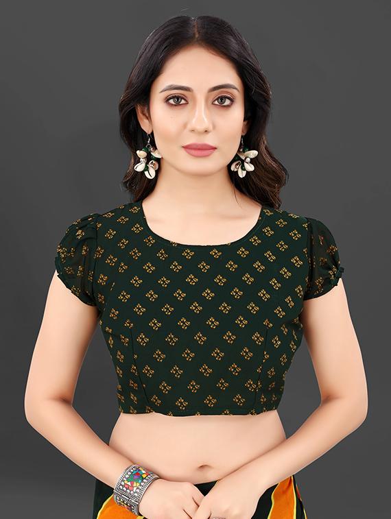 striped printed saree with blouse - 18587209 - Standard Image - 2