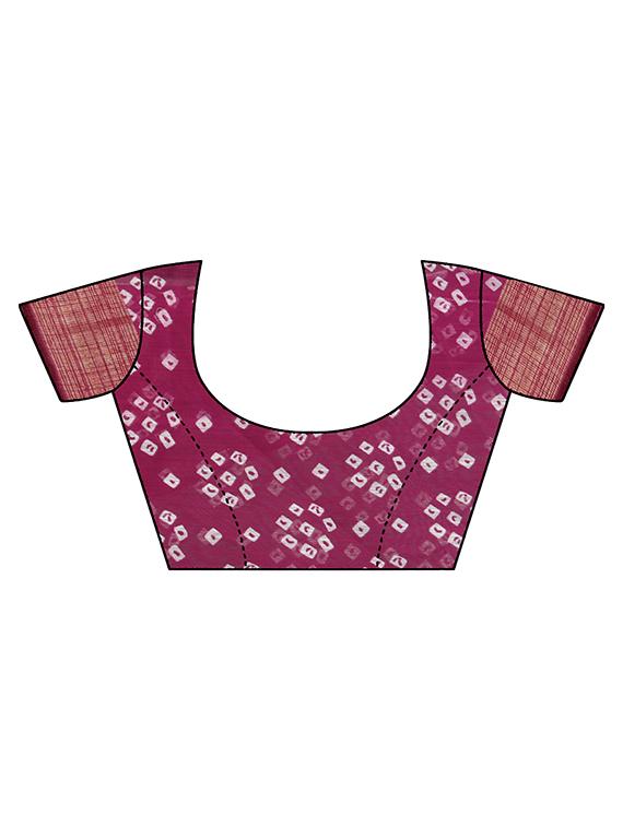 women's bandhani purple colored saree with blouse - 18587228 - Standard Image - 2