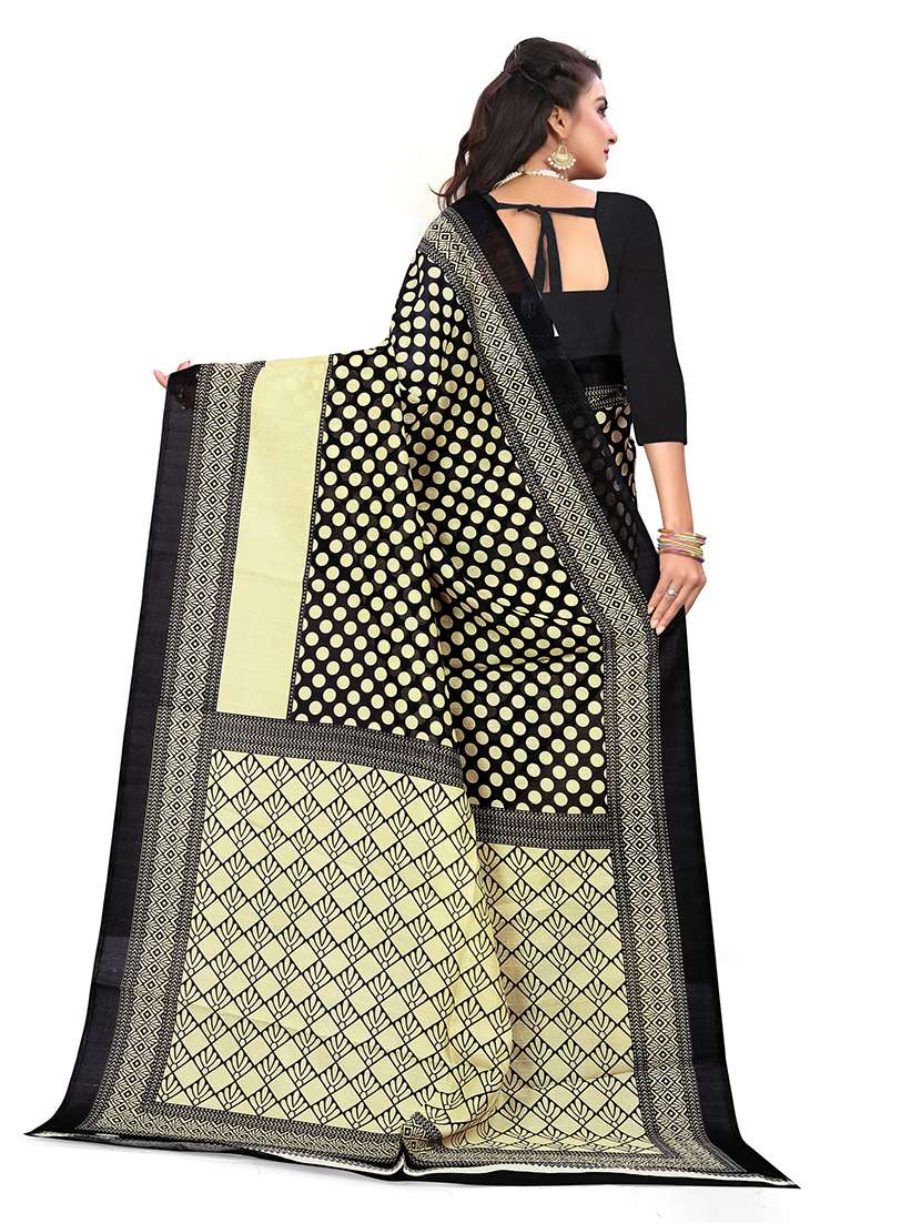 women's polka dots multi colored saree with blouse - 18587596 - Standard Image - 2