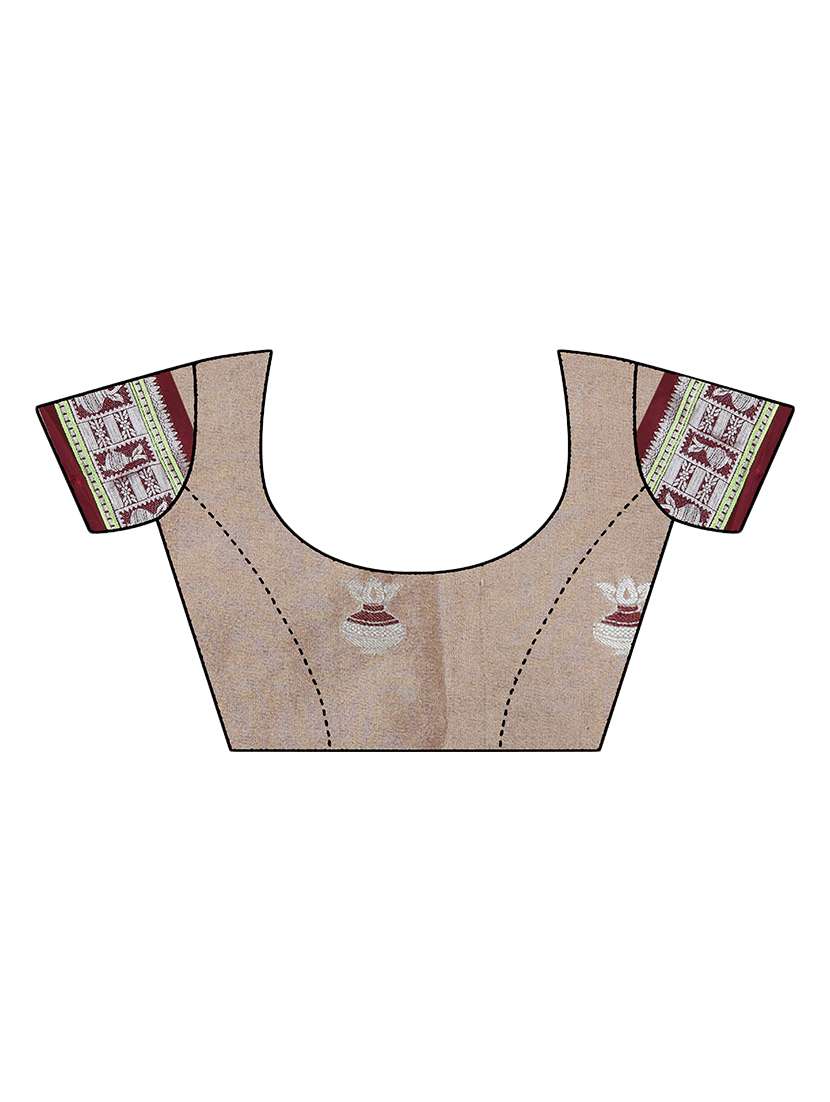 women's self design beige colored saree with blouse - 18587767 -  Standard Image - 2