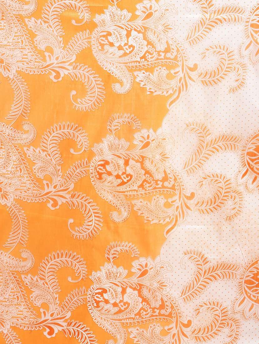 women's paisley orange colored saree - 18587852 - Standard Image - 2