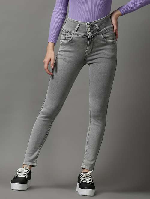 women's plain slim fit jeans - 18589085 - Standard Image - 0