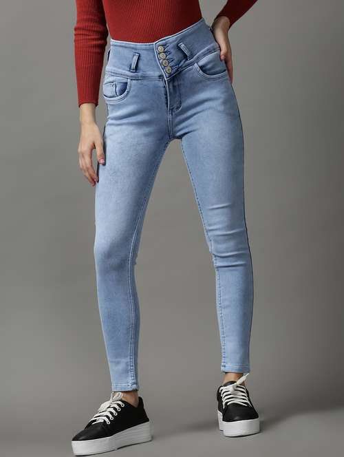 women's plain skinny fit jeans - 18589093 - Standard Image - 0