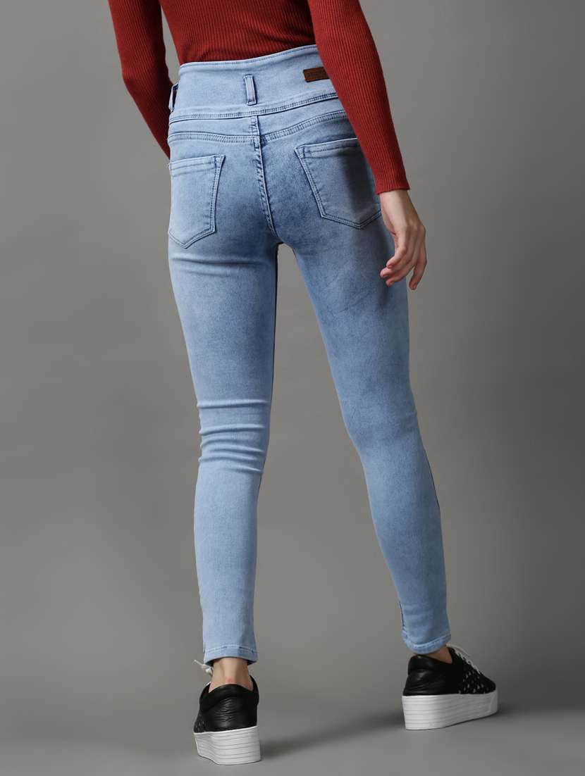 women's plain skinny fit jeans - 18589093 - Standard Image - 2