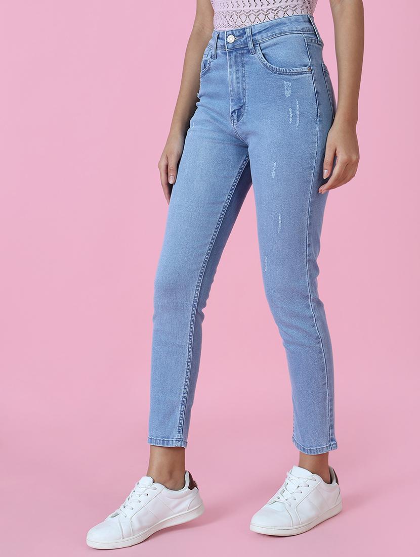 women's distress slim fit jeans - 18589099 - Standard Image - 2