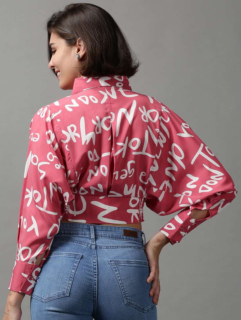 women's crop collared top - 18589180 - Standard Image - 2