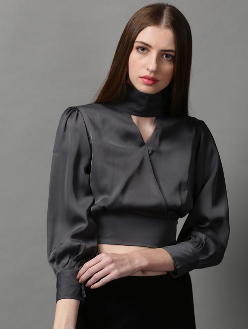 women's blouson key hole neck top - 18589188 -  Standard Image - 0