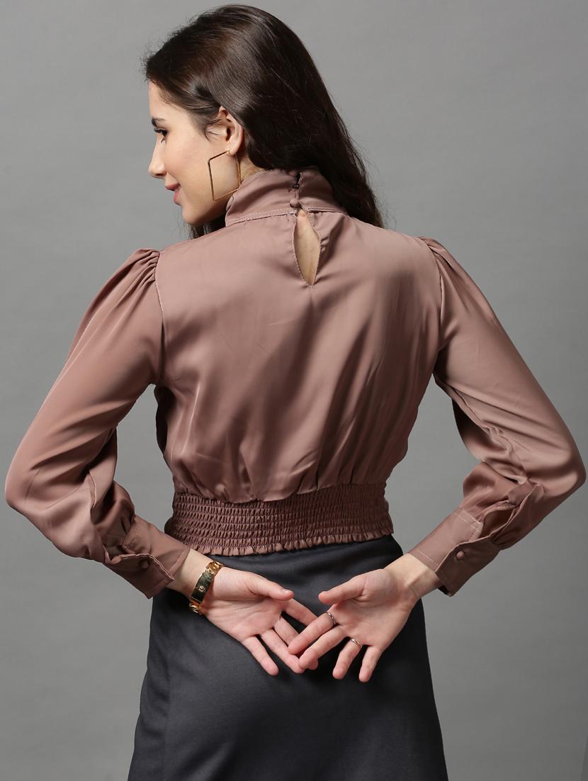 women's blouson key hole neck top - 18589189 - Standard Image - 2