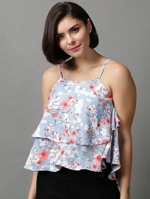 women's layered shoulder strap top - 18589210 - Standard Image - 0