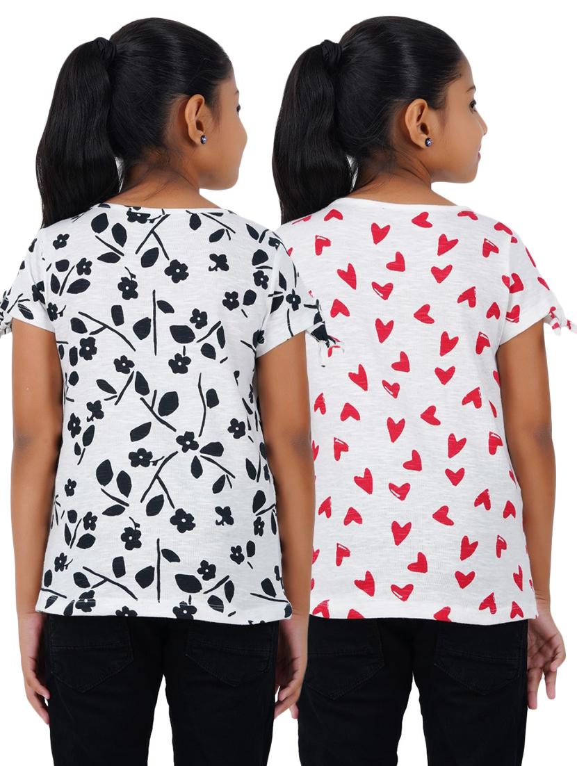 girls pack of 2 printed regular top - 18589508 - Standard Image - 2