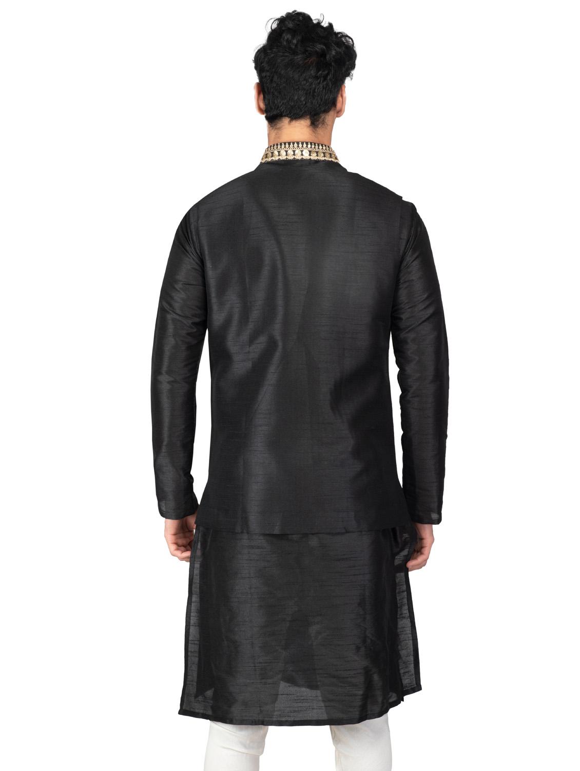 self designed kurta pyjama with jacket - 18590802 - Standard Image - 2