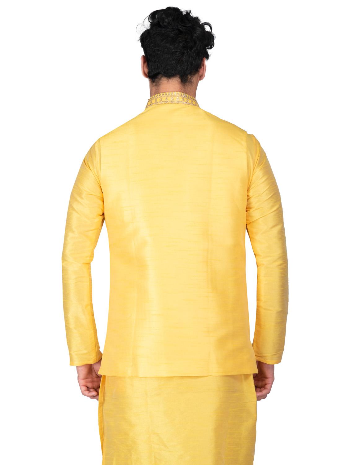 self designed kurta pyjama with jacket - 18590803 - Standard Image - 2